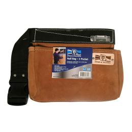 Spear & Jackson Leather Nail Bag 2 Pocket SJ-LDNB2