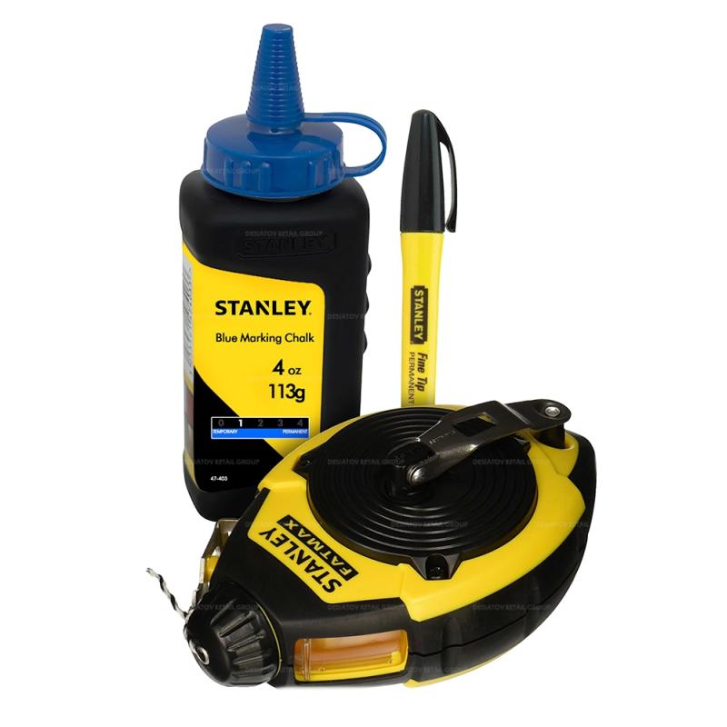 Stanley 47-681L FATMAX 30m Chalk Line Reel with Refill Powder Blue 113g /  4oz & Marker - Chalk Lines & Reels, Line Marking & Chalks, Marking Out  Tools - Discount Trader