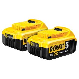 DeWalt Battery Pack x2 5.0Ah 18V XR Li-Ion Cordless DCB184