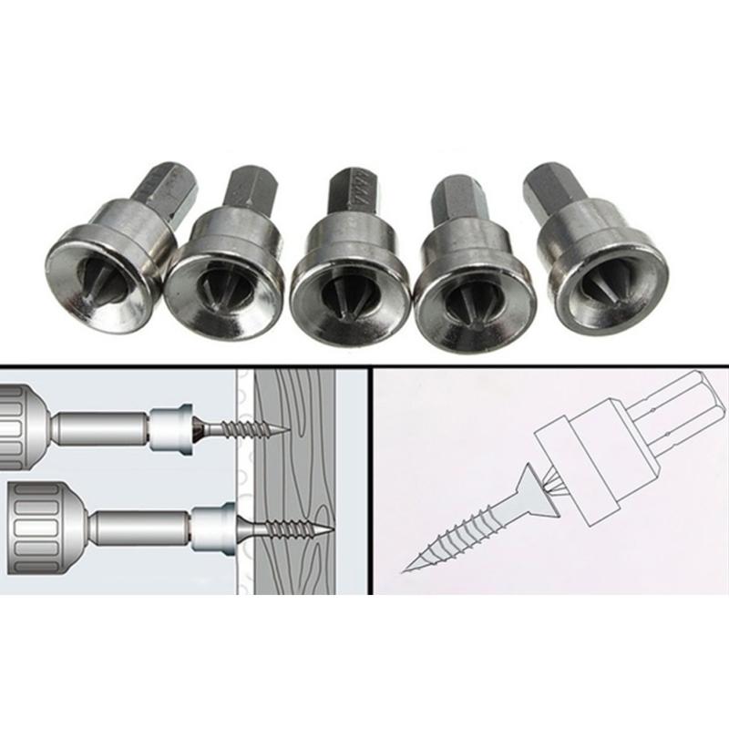 Plasterboard Countersink Screw Dimpler Adapter Bit 5 Pieces 25mm Hex Shank