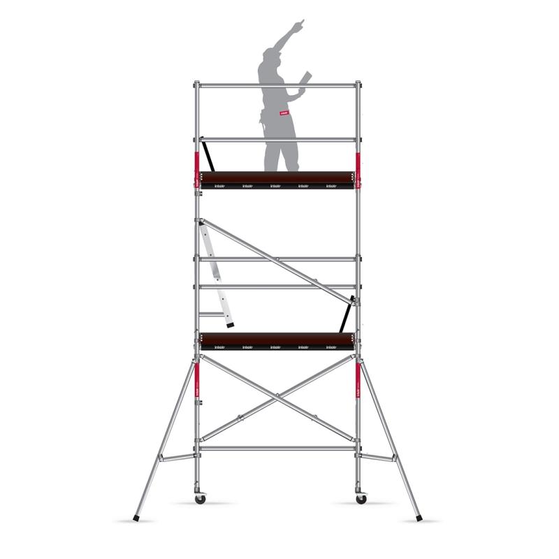Intex Scaffold Tower Kit Folding Industrial Rated Aluminium 225kg SPAK200