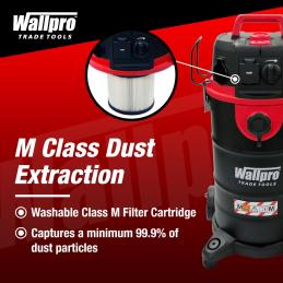Wallpro Dust Extractor Vacuum 38 litre M Class DE-38M