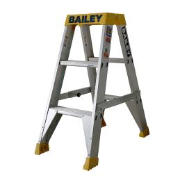 Bailey FS13960 Step Ladder 0.89m 3 Step Double Sided Aluminium 150kgs FS13960