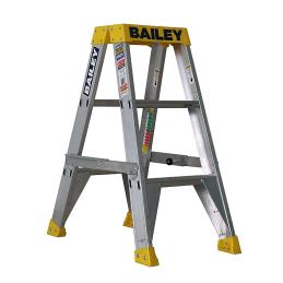 Bailey FS13960 Step Ladder 0.89m 3 Step Double Sided Aluminium 150kgs FS13960