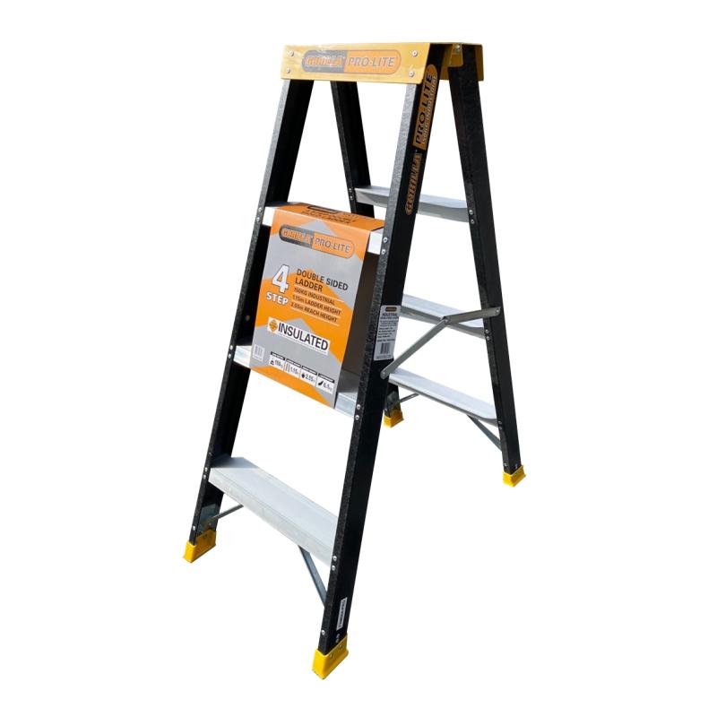 Gorilla FSM004-PRO Ladder Pro-Lite 1.2m 4 Step Double Sided Fibreglass FSM004-PRO