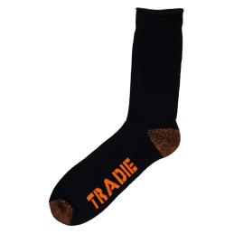 Tradie Work Socks 3 Pack Size 11-13 Cotton Blend Black M22549