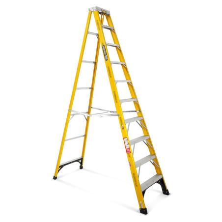Gorilla FM010-I Step Ladder 10-Step 3m 150kg Fibreglass Single Sided ...