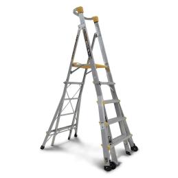 Gorilla PL0508-HD Ladder 1.5-2.4m 180kg Platform Aluminium Adjustable PL0508-HD