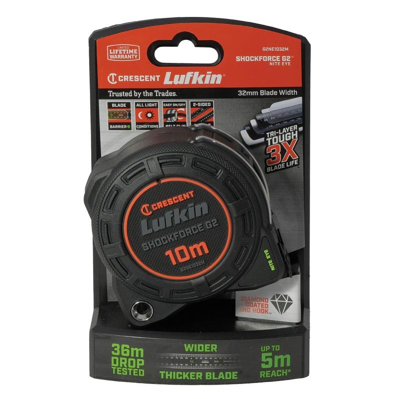 Crescent Lufkin G2NE1032M Measuring Tape 10m x 32mm Shockforce Gen 2 ...