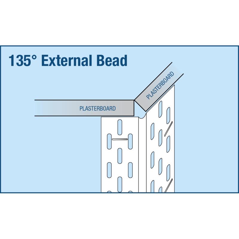 Outside Splayed Corner 135 3m TrimTex 724210