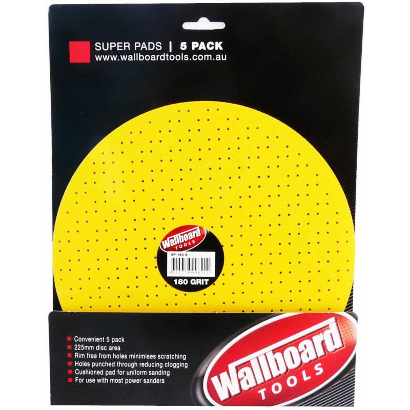 Wallboard Tools Super Pads 120 Grit Pack of 5