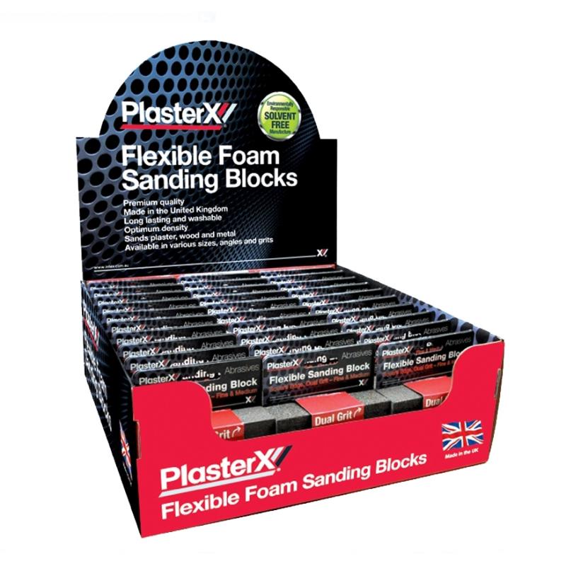 PlasterX Foam Sander 98 x 69 x 26mm Dual Grit Box of 30