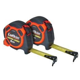 Lufkin 8m 2x Control Series Measuring Tapes with Finger Touch Brake CS58SIx2